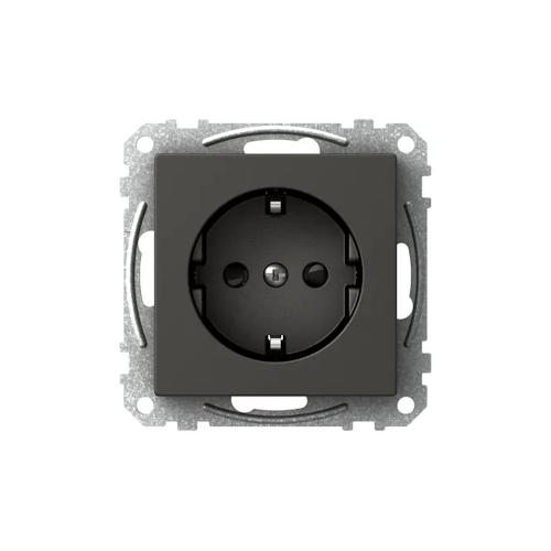 Enkelt Stikkontakt Exxact 2Poler+J 16A 250V IP21 Antracit Schneider Electric