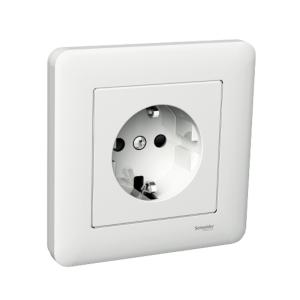 Vägguttag Exxact Primo Jordat 1-Vägs 16A 250V Vit Schneider Electric