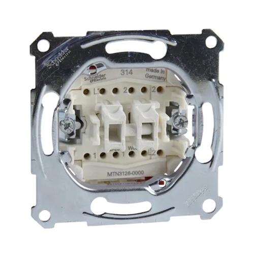 Merten Insert Dubbel Tvåvägsbrytare 1Pol Infälld 10A 250V IP20 Schneider Electric