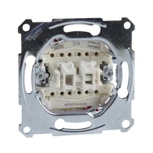 Merten Insert Double Two-Way Switch 1Pole Flush-Mounted 10A 250V IP20 Schneider Electric