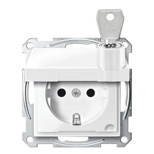 Merten System M Schuko Uttag 2Poler+J 16A 250V IP20 Schneider Electric
