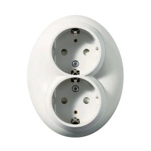 Renova Dobbelt Stikkontakt 2Polet+E 16A 250V IP20 Hvid Schneider Electric