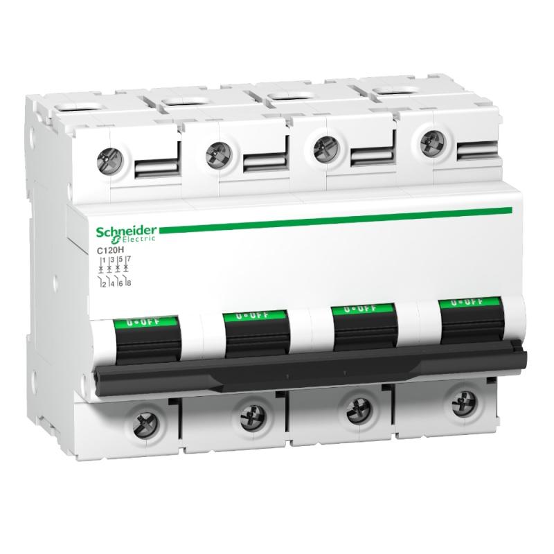 Miniatyrbryder Acti9 C120H 4Polet D-Kurve 100A 400V IP20 Schneider Electric