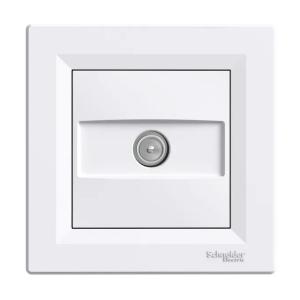 Asfora TV-Stik Slutning 5-862MHz IP20 Hvid Schneider Electric