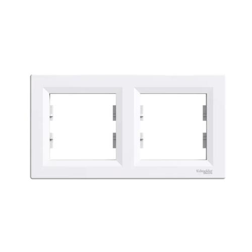 Asfora Ram Horisontell 2-Gäng IP20 Vit Schneider Electric