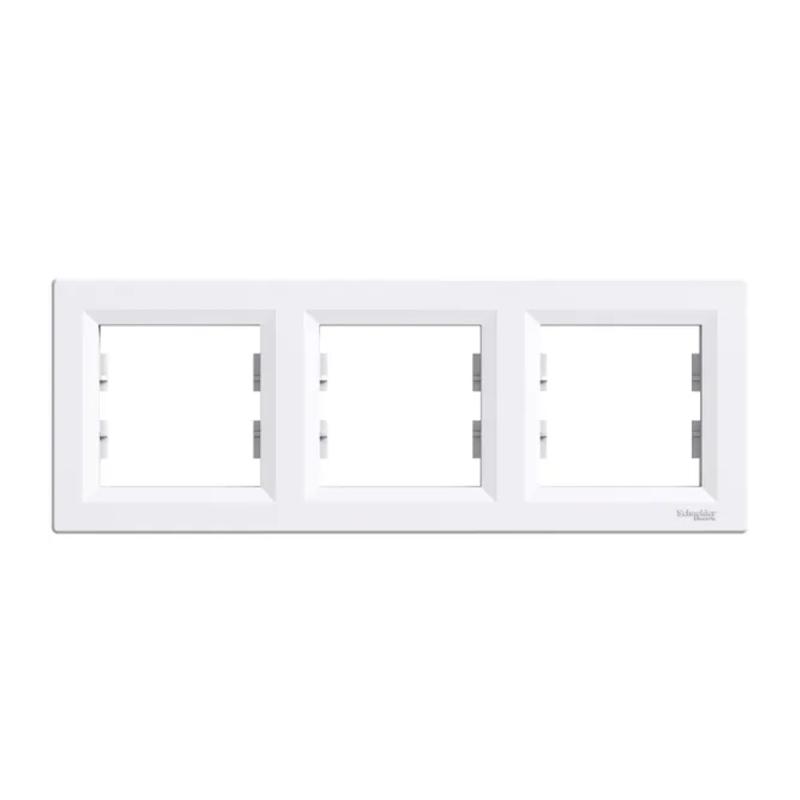 Asfora Ram Horisontell 3-Gäng IP20 Vit Schneider Electric