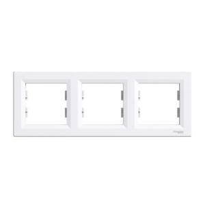 Asfora Frame Horizontal 3-Gang IP20 White  Schneider Electric