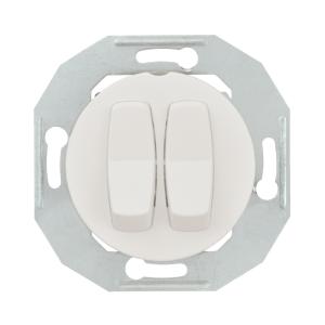Renova Rocker Switch Crown 2-Circuits 16A 250V IP20 White Schneider Electric