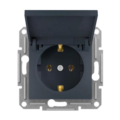 Sedna Design And Elements Enkelt Socket 2Polet + J 16A 3680W 250V Antracit Schneider Electric