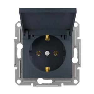 Sedna Design And Elements Single Socket 2Poles + E 16A 3680W 250V Anthracite Schneider Electric