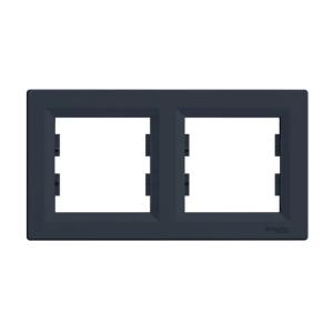Asfora Horizontal 2-Gang Frame IP20 Anthracite Schneider Electric