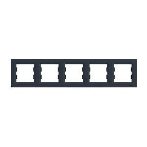 Asfora Cover Frame Horizontal 5-Gang IP20 Anthracite Schneider Electric