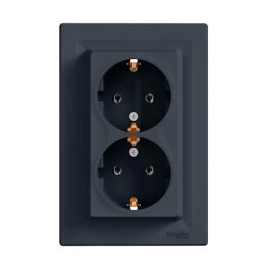 Asfora Dobbelt Stikkontakt 2x2Polet + J 16A 3680W 250V IP20 Schneider Electric