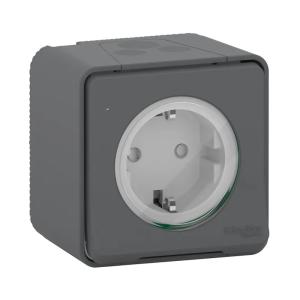 Socket Outlet Mureva Styl 2Poles + E 16A 250V IP55 Anthracite Schneider Electric