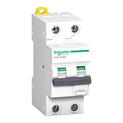 RCBO Acti9 iC60 2Polet C-Kurve 10A 230V 30mA IP20 Schneider Electric