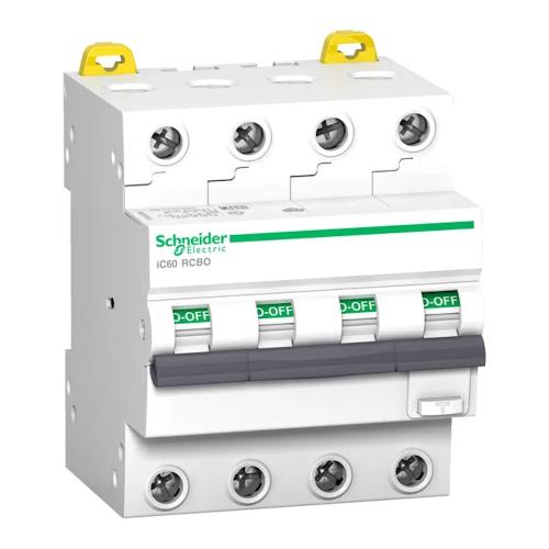 RCBO Acti9 iC60 4Poler C-Kurve 16A 400V 30mA IP20 Schneider Electric