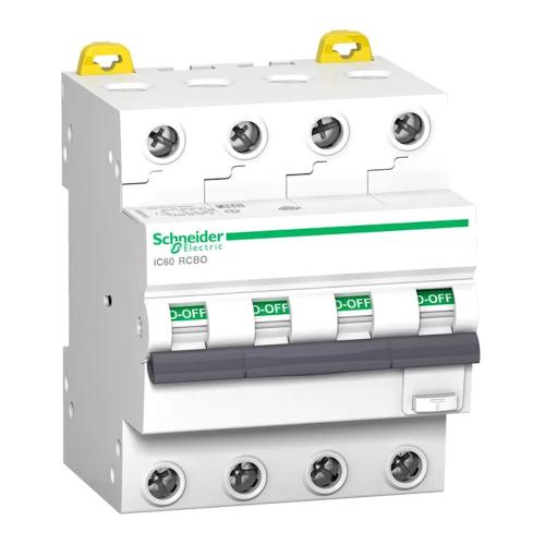 RCBO Acti9 iC60 4Poler C​-Kurve 25A 400V 30mA IP20 Schneider Electric