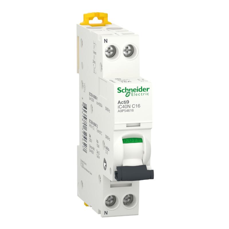 Miniatyrbryder Acti9 iC40N 1Polet+N C16 16A 230V IP20 Schneider Electric