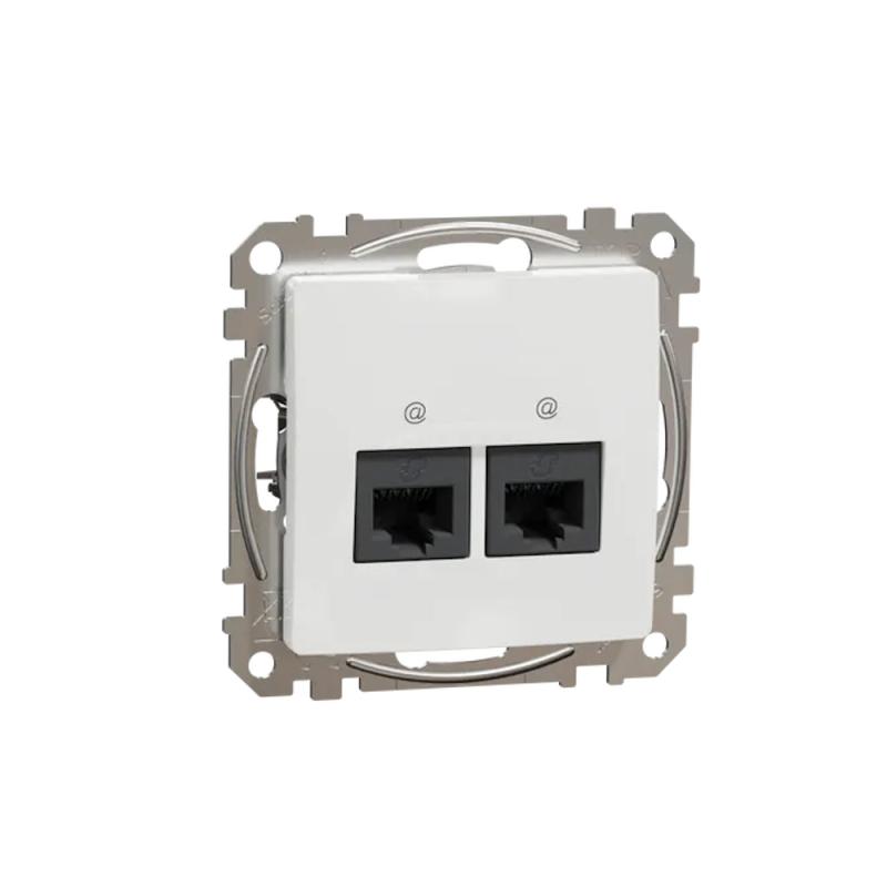 Sedna Design Dobbelt Dataudtag CAT UTP RJ45 IP20 Hvid Schneider Electric