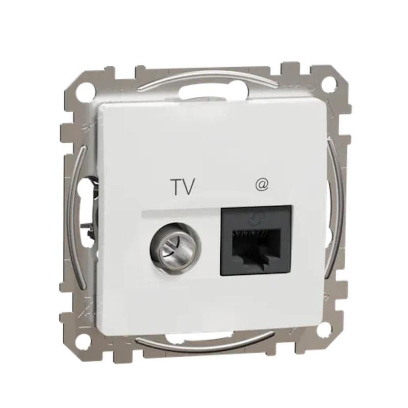 Sedna Design Og Elements Data + TV Stik RJ45 CAT6 UTP IP20 Hvid Schneider Electric