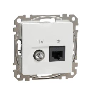 Sedna Design Og Elements Data + TV Stik RJ45 CAT6 UTP IP20 Hvid Schneider Electric