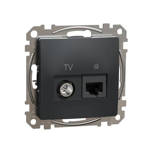 Sedna Design And Elements Data + TV Stik RJ45 CAT6 UTP IP20 Antracit Schneider Electric