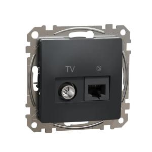 Sedna Design And Elements Data + TV Stik RJ45 CAT6 UTP IP20 Antracit Schneider Electric