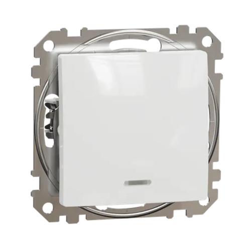 Sedna Design Og Elements 1-Vejs Skifte 10AX 2300W 250V Blå Locator LED Hvid Schneider Electric