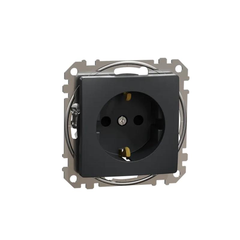 Sedna Design Og Elementer Stikkontakt 2Polet+J 16A 3680W 250V IP20 Antracit Schneider Electric
