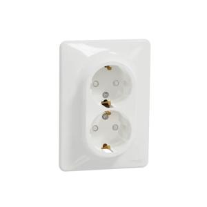 Sedna Design And Elements Socket Outlet 2x2Poles+E 16A 3680W 250V IP20 Schneider Electric