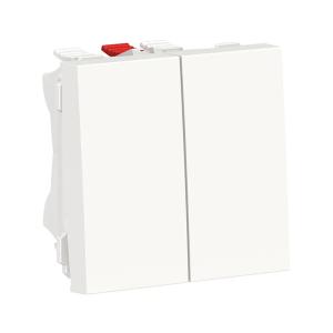 Ny Unica Skifte 2 Rocker 2x1Polet 10A Hvid Schneider Electric