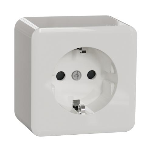 Vægstik Exxact Earth 1-Vejs 16A 250V IP20 Hvid Schneider Electric
