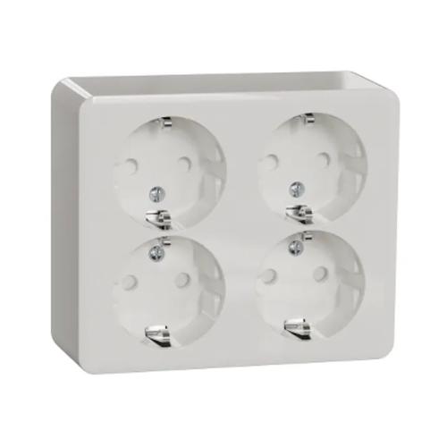 Vægstikkontakt Exxact 4-Vejs Skrueløs Jord 16A 250V IP21 Hvid Schneider Electric