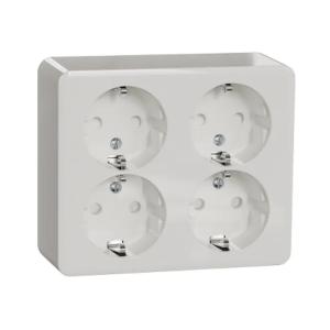 Wall Socket Exxact 4-Way Screwless Earth 16A 250V IP21 White Schneider Electric