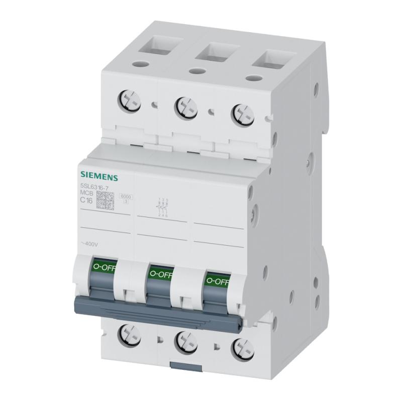 Miniature Circuit Breaker 3Polet C-Curve 16A 6kA 400V IP20 Siemens