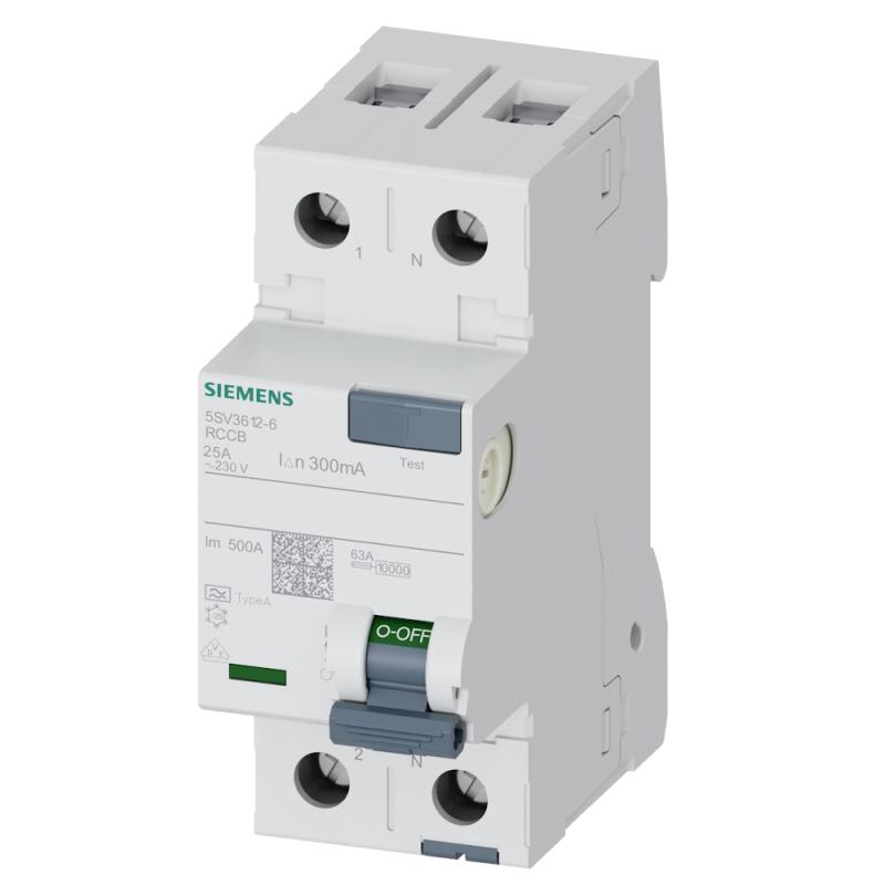 Reststrømsafbryder 2Polet A-Type 25A 300mA 230V IP20 Siemens