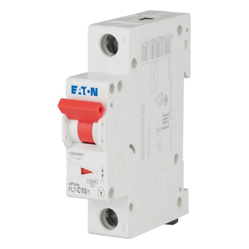 Miniature Afbryder 1Polet C-Kurve 10A 10kA 230VAC IP20 Eaton