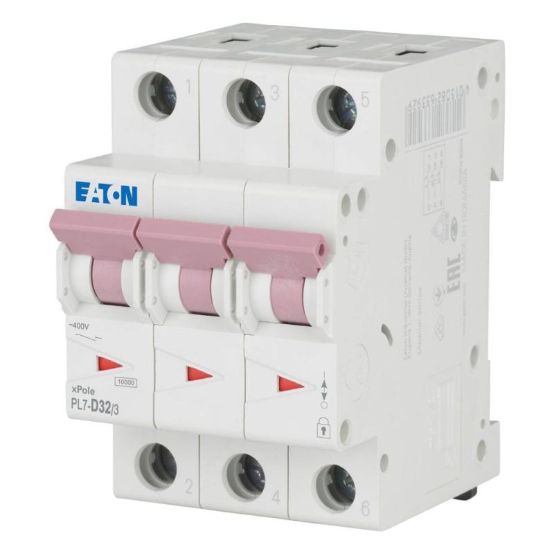 Miniature Afbryder 3Polet D-Kurve 32A 10kA 400V IP20 Eaton
