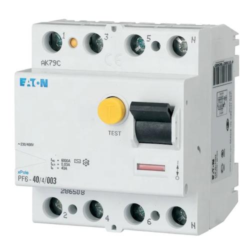 Reststrømsafbryder 4Polet AC-Type 63A 30mA 400V IP20 Eaton