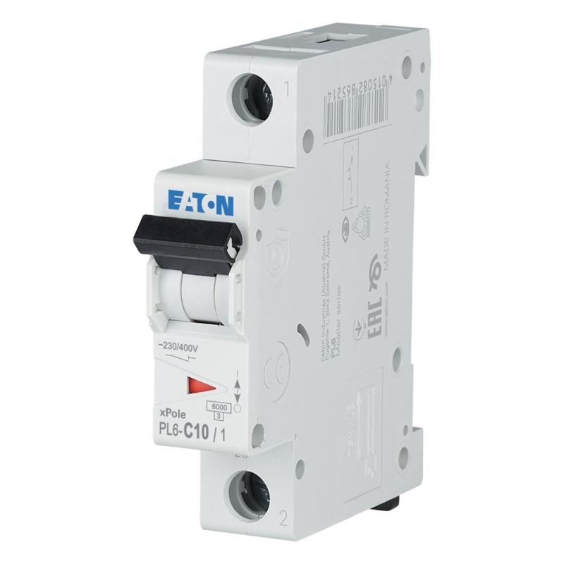 Miniature Afbryder PL6 1Polet C-Kurve 10A 6kA 230V IP20 Eaton