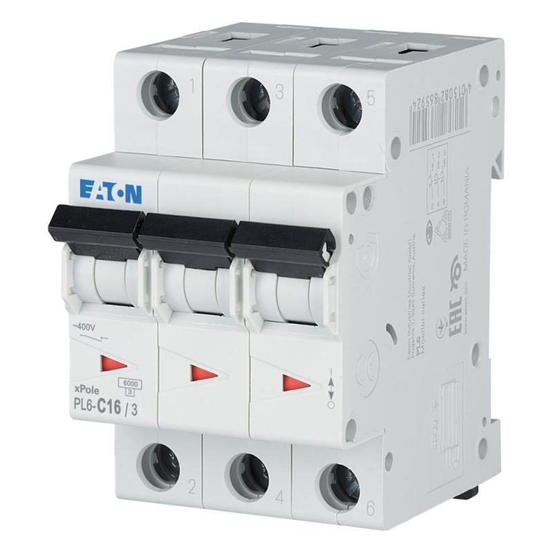 Miniatureafbryder 3Polet C-Kurve 16A 6kA 400V IP20 Eaton
