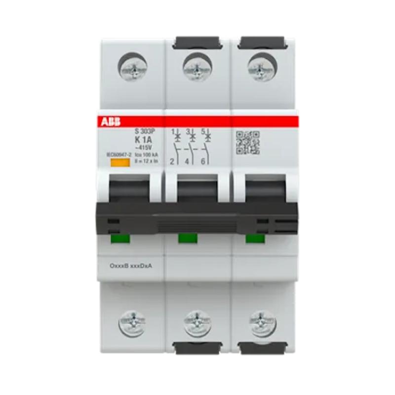 Miniature Afbryder 3Polet K-Kurve 1A 100kA 415V IP20 ABB