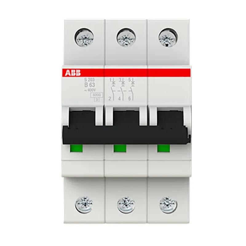 Miniature Afbryder 3Polet B-Kurve 63A 6kA 400V IP20 ABB