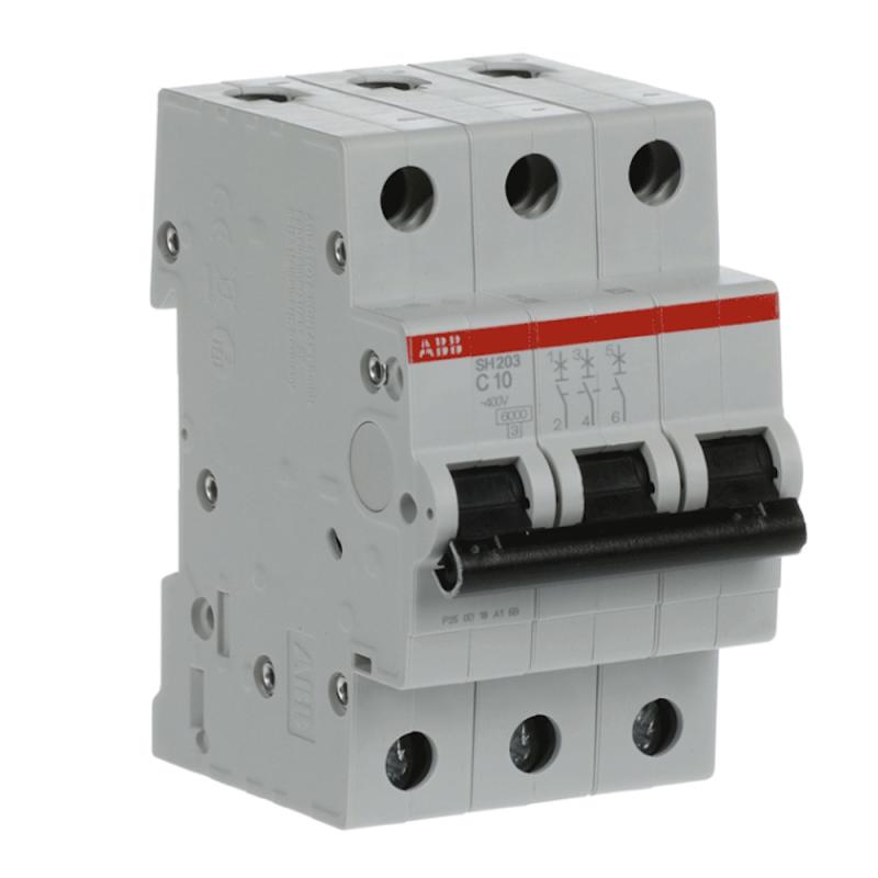 Miniature Afbryder 3Polet C-kurve 10A 6kA 400V IP20 ABB
