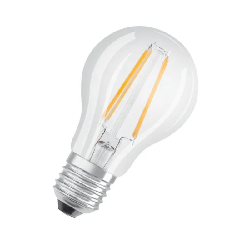 LED Sokkel Classic A E27 6,5W 220-240V 4000K Filament Klar 3stkx10pakke Osram