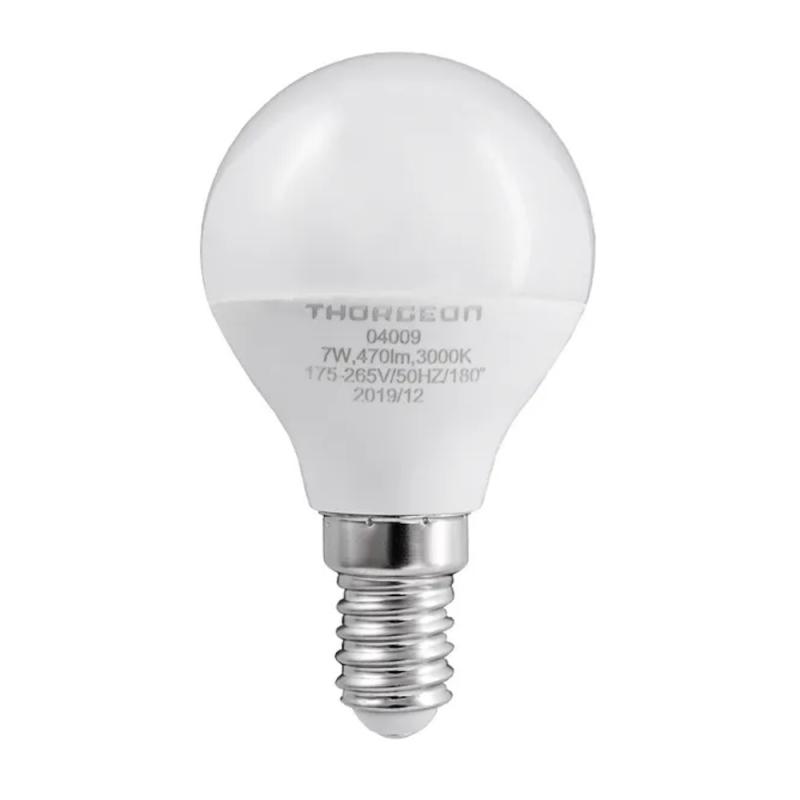 LED Pære 7W 175-265V 3000K 470lm E14 P45 IP20 Varm Hvid 10stk Thorgeon