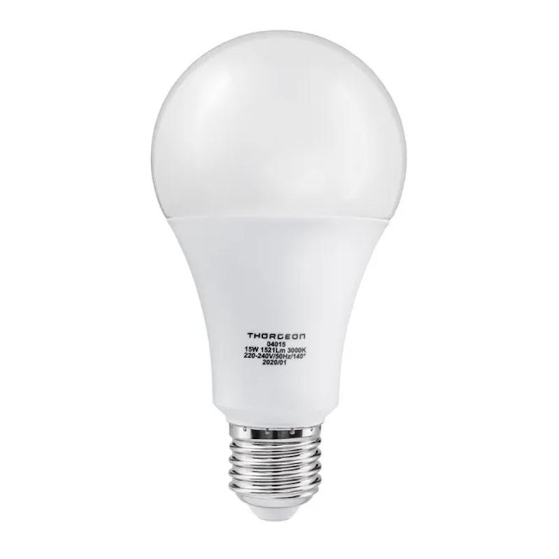 LED Pære 15W 220-240V 3000K 1521lm IP20 Hvid E27 A70 10stk Thorgeon