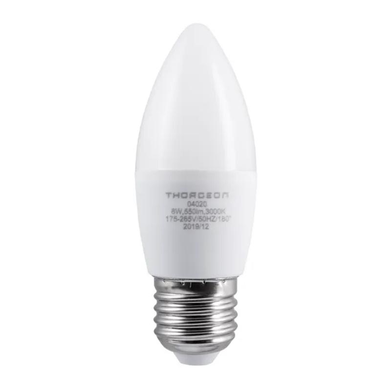 LED Pære 8W 175-265V E27 B35 180° 550lm 10stk Thorgeon