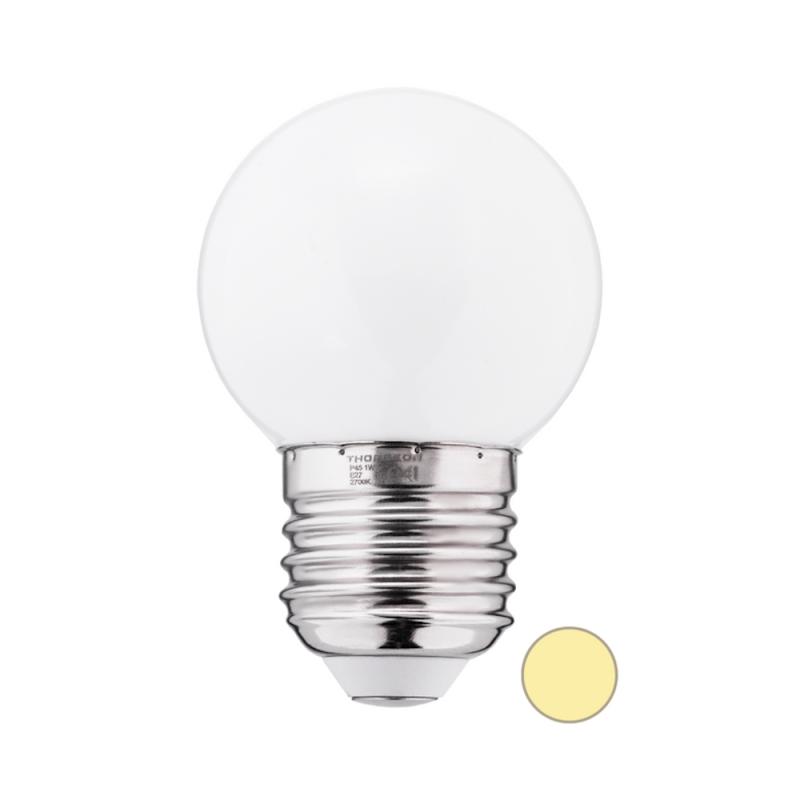 LED Pære 1W 240V E27 G45 Varm Hvid Matteret 10stk Thorgeon
