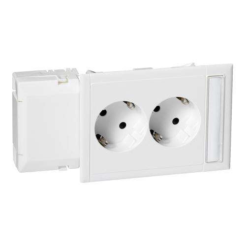 Stikkontakt Thorsman CYB-PS Dobbelt Slave Adapter 16A 250V Hvid Schneider Electric